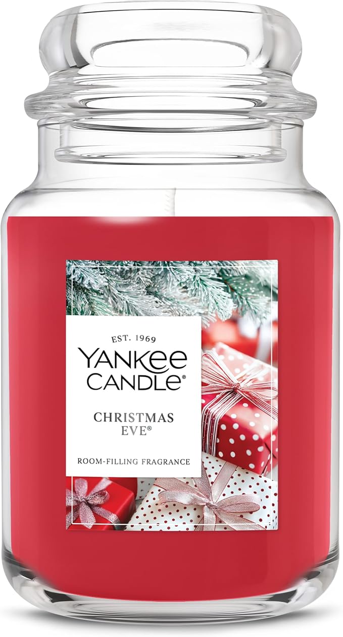 Yankee Candle Christmas Eve Scented Candle, 22oz Large Jar, Up to 150 Hour Burn Time, Giftable