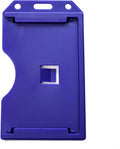 Heavy Duty 2-Sided Rigid Multi Card Holder - Hard Plastic Vertical ID Badge Holders for 2 Standard or Thick Prox Cards, Fuel Card, CAC, Work Badge by Specialist ID, Sold Individually (Navy Blue)