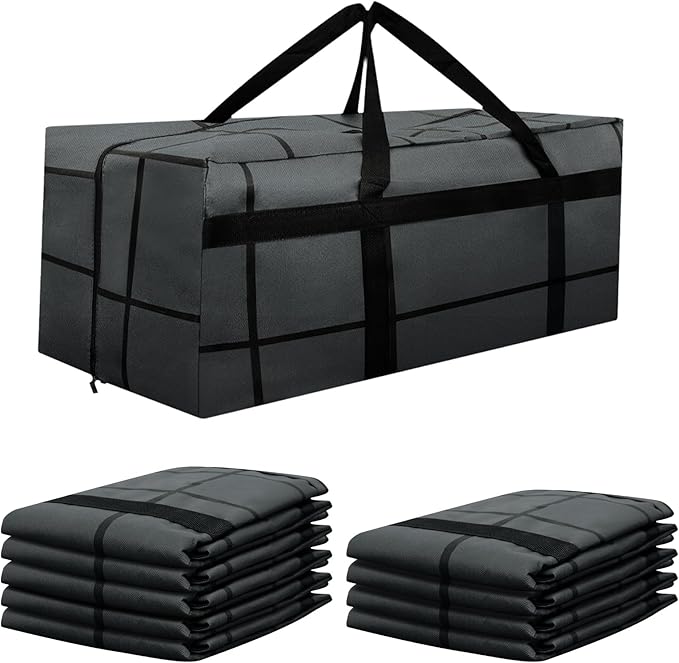 10Pack Extra Large Heavy Duty Moving Bags with Zippers & Reinforced Handles Heavy-Duty Storage Totes – Moving Boxes for Clothes, College Supplies, and Moving – Waterproof & Foldable (Large)