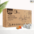 Tea Candles 200 Pack - 8 Hour Burn Time,Unscented Tea Lights Candles for Shabbat, Weddings, Christmas Lights, Home Decor