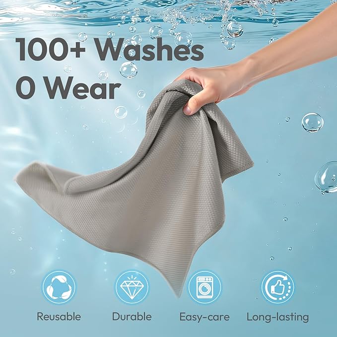 Microfiber Glass Cleaning Cloth 6 Pack - 15.5x15.5 Inch Lint Free Streak Free Microfiber Polishing Cloth for Windows and Mirrors, Fish Scale Nano Cleaning Cloth for Car Window Detailing