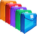 CHEPULA B4 Plastic File Wallet Envelope Expanding File Folder Document Organizer with Snap Closure & Label Pocket Clear Colored Waterproof Accordion File Pouch for Office Home Storage