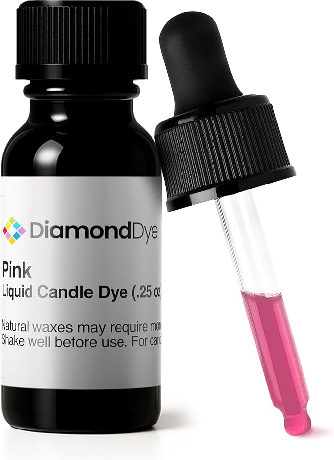 Pink Liquid Candle Dye (.25 oz) - Made in the USA - Safe and Easy to Use - Pure and Simple Ingredients - Candle Making Supplies for Soy, Paraffin, Palm or Gel Wax - 10 Vibrant Colors to Choose from
