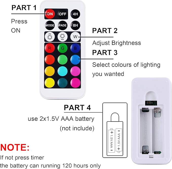 WRalwaysLX Flameless Candles with Timer, Color Changing LED Candles with Remote Control,Battery Candles Outdoor and Indoor Home Decor, Set of 3, 2.5" D X H3/4"/5" by 3AAA Batteries(not Included)