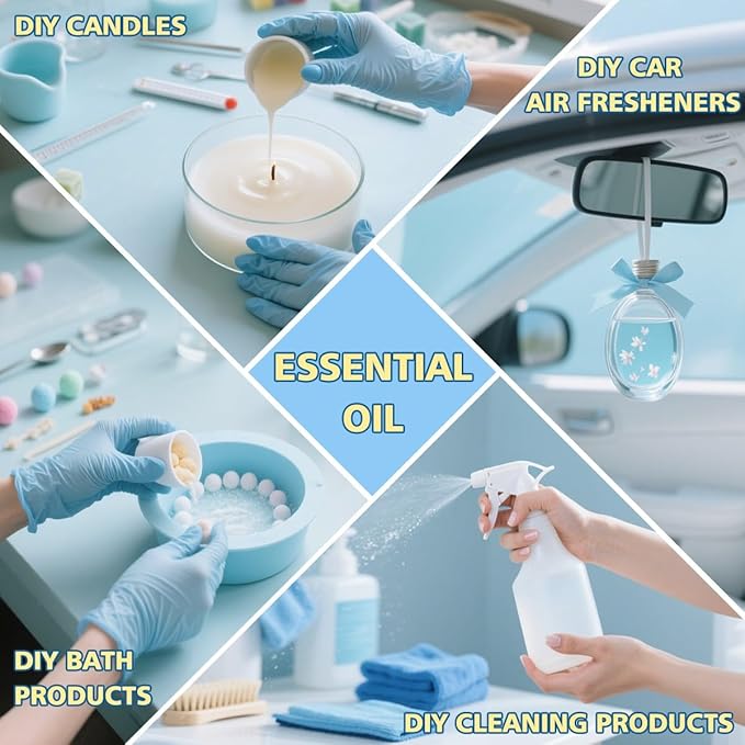 Essential Oil Set - Six Bottles (4 oz/120 ml) of Lavender, Peppermint, Lemon, Sweet Orange, Tea Tree, Eucalyptus Premium Essential Oils for Diffusers, Cleaning Products, Yoga, DIY Soap Candles