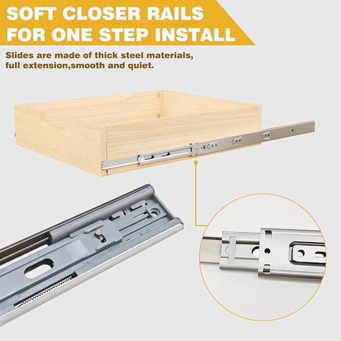 Pull Out Cabinet Organizer, 20''W×21''D×16''H Soft Close Slide Out Wooden Pull out Drawers, Double Tier Slide out Wood Cabinet Organizer, for Base Cabinet Organization in Kitchen, Pantry, Bathroom