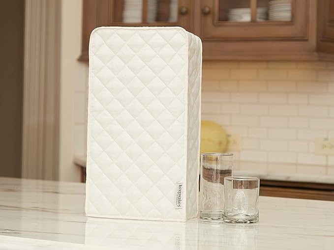 Covermates Keepsakes Blender Cover – Quilted Appliance Protector for Food Processors – Dust & Stain Resistant, Washable Slip‑On Design for Countertop Storage, Cream