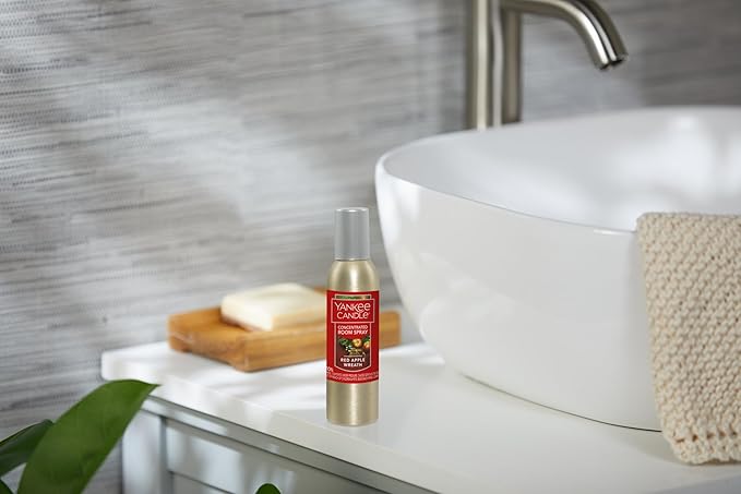 Yankee Candle Concentrated Air Freshener Room Spray, Odor Eliminator for Home, Bathroom, Red Apple Wreath, 1.5 Oz (Pack of 3)