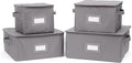 Covermates Dish Storage Box Set – China & Dinner Plate Storage Containers with Felt Dividers, Dual Zippers, Reinforced Handles, ID Window & Stackable Design, Graphite