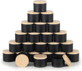 24 Pcs 8oz Candle Tins - Matte Black Bulk Empty Candle Jars with Wood Grain Lids, Candle Jars for Candle Making, Storage, and Gift (black-8oz)