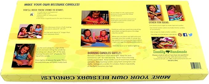 Make Your Own Beeswax Candle Kit - Includes 10 Full Size 100% Beeswax Honeycomb Sheets in Blue and Approx. 6 Yards (18 Feet) of Cotton Wick. Each Sheet Measures Approx. 8" x 16 1/4".