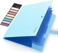 Sooez Accordion File Organizer, Letter Size Expanding File Folder with Labels, 5 Pocket Folders for Document, Portable Paper Bill Receipt Organizer for Home School Office Supplies, A4 Size, Sky Blue