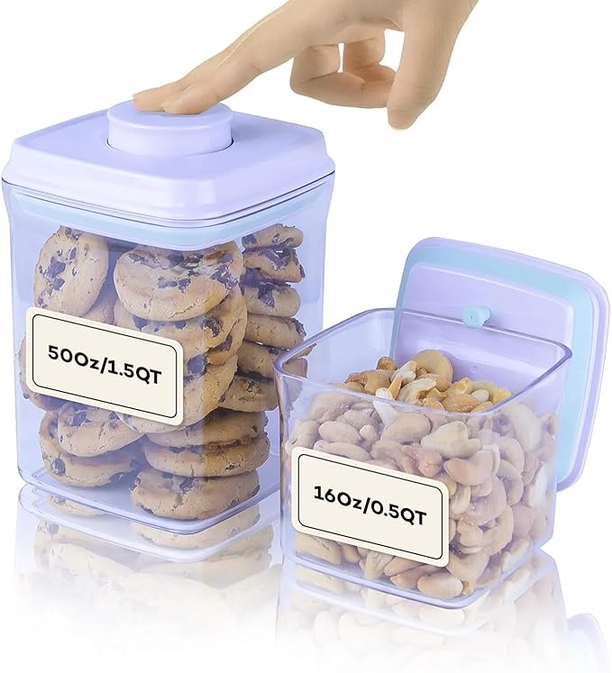 Bop Top Airtight Food Storage Containers with Lid Multi Pack | Kitchen Canister Sets | Air Tight Pantry Container | Pop Top Dry Food Storage Containers for Snacks, Sugar, Flour, Baking, Cereal, Pasta