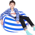 Lukeight Stuffed Animals Storage Bean Bag Chair Cover Only (Ships Empty, No Filling) - Velvet YKK Zipper Beanbag Cover for Kids and Big kids, Washable Plush Toy Organizer, X-Large 30" D x 18" H