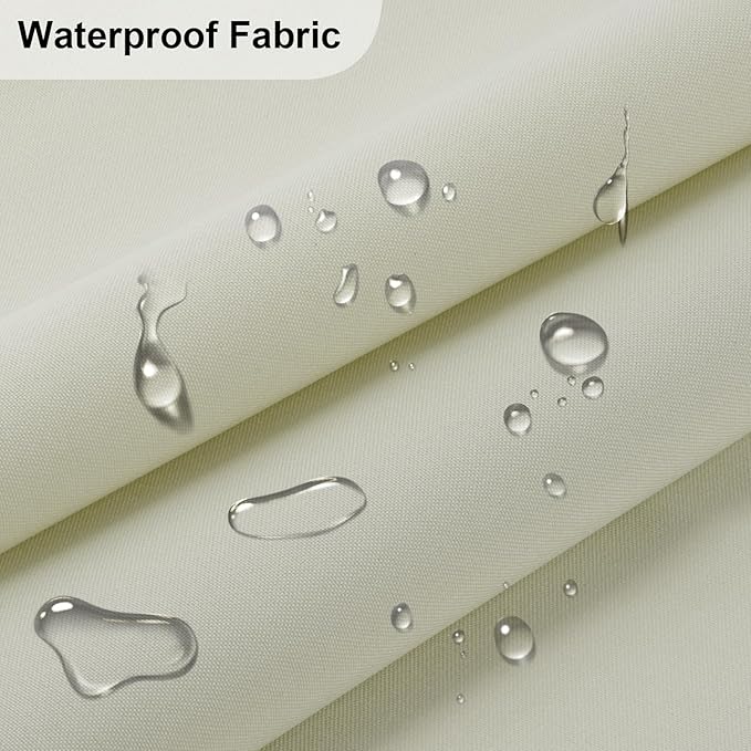 Waterproof Canvas Fabric - 58" Wide 600D Upholstery Polyester Material - Durable Indoor Outdoor Water Resistant Fabric for Furniture Cover Cushion Home Awning Tent (600D Pearl, 1 Yard)