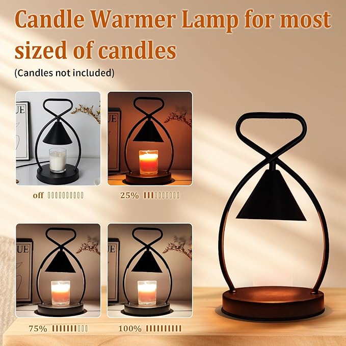LIFFY Candle Warmer Lamp Home Decor - Dimmable Wax Melt Warmer with Timer & 2 Bulbs, Gift Ideas for Housewarming, Birthday, Bedroom