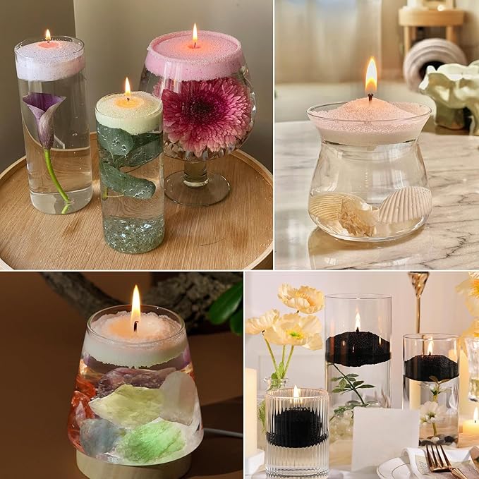 Snow Pearled Candles Sand-Refillable Sand Wax, DIY Candle Beads and Wicks, for Home Decor, Parties, Events-2.2LB