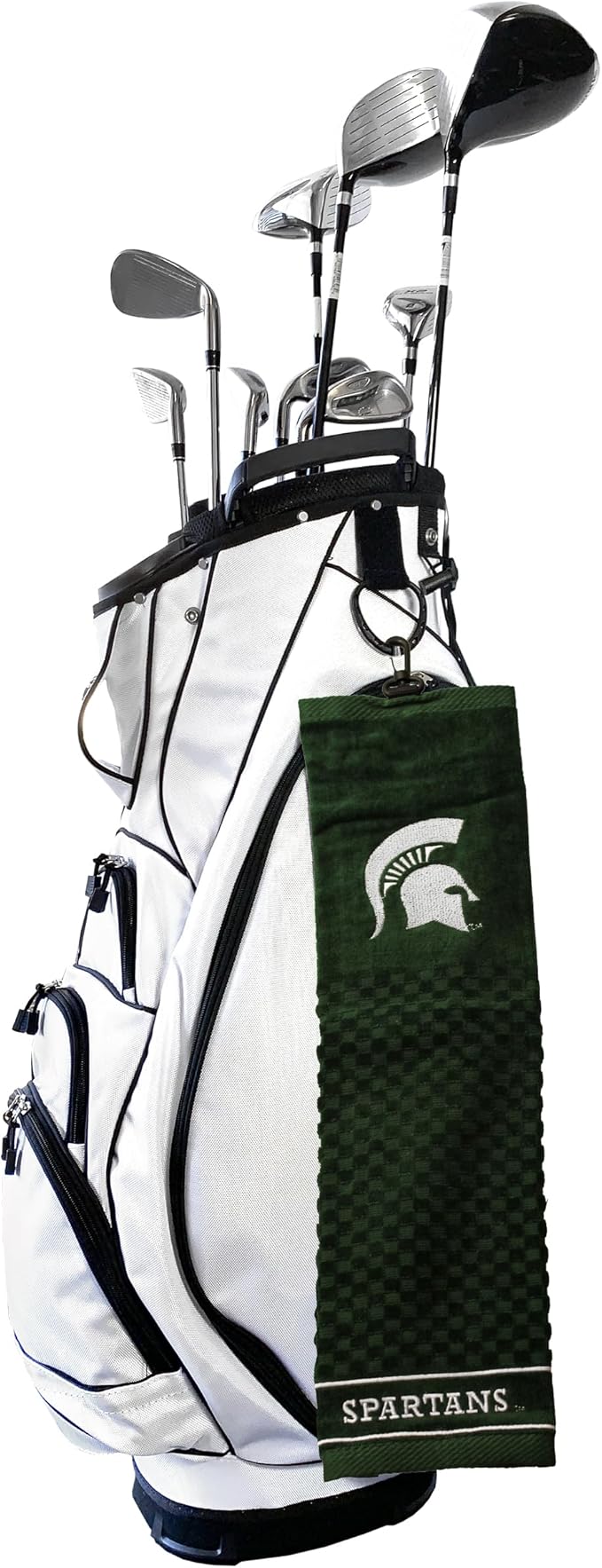 Team Golf NCAA Michigan State Spartans Embroidered Golf Towel Embroidered Golf Towel, Checkered Scrubber Design, Embroidered Logo (Pack of 6)