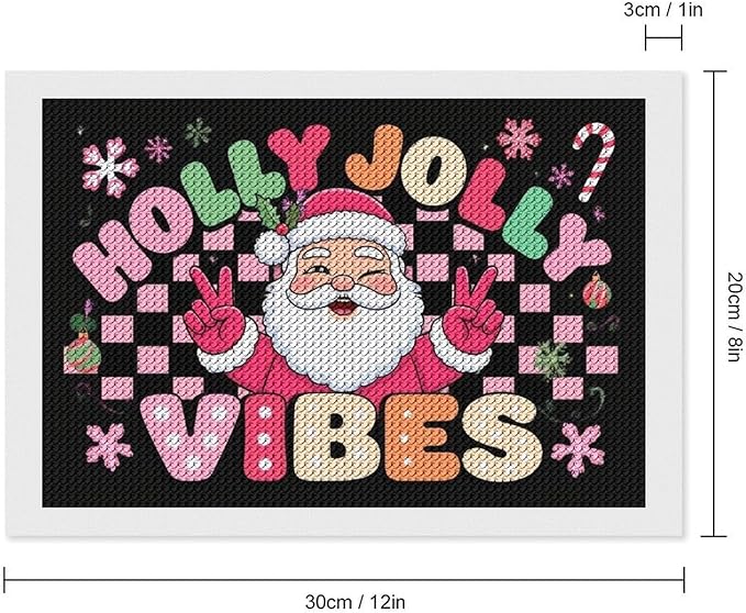 AIVKIEJK Diamond Painting Kits for Adults - Cute Santa Claus Christmas Vibes Xmas Painting DIY 5D Full Drill Diamond Dots Paintings with Diamonds Gem Art and Crafts Home Decor 8"x12"