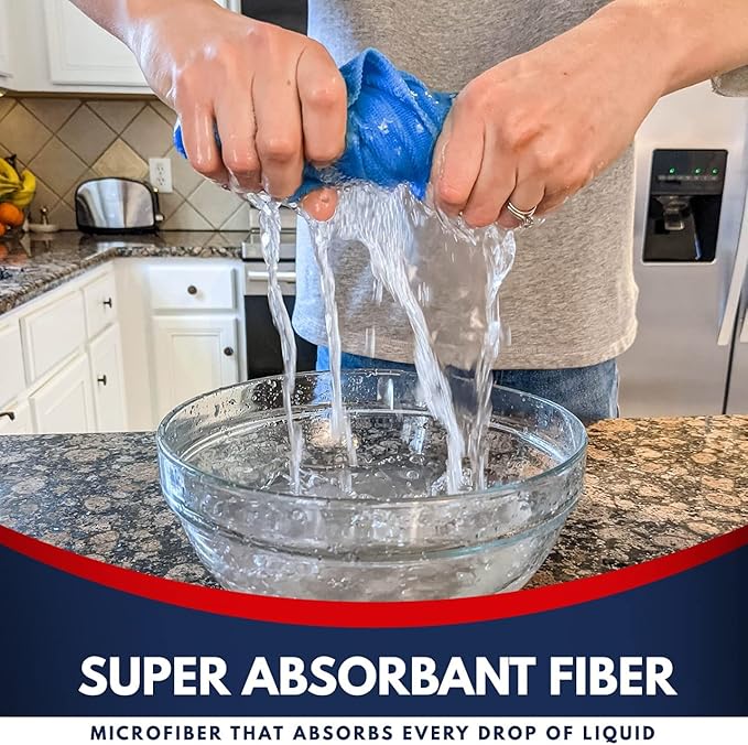 USANOOKS Microfiber Cleaning Cloth - 6 Pcs 11.5"x11.5" - High Performance - 1200 Washes, Ultra Absorbent Towels Weave Grime & Liquid for Streak-Free Mirror (Pack of 6)