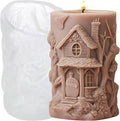 XIAOSHUI Tree House Candle Molds Forest Cottage Candle Silicone Mold for Candles Making Resin Casting Aromatherapy Candles Gypsum Craft Home Decorate