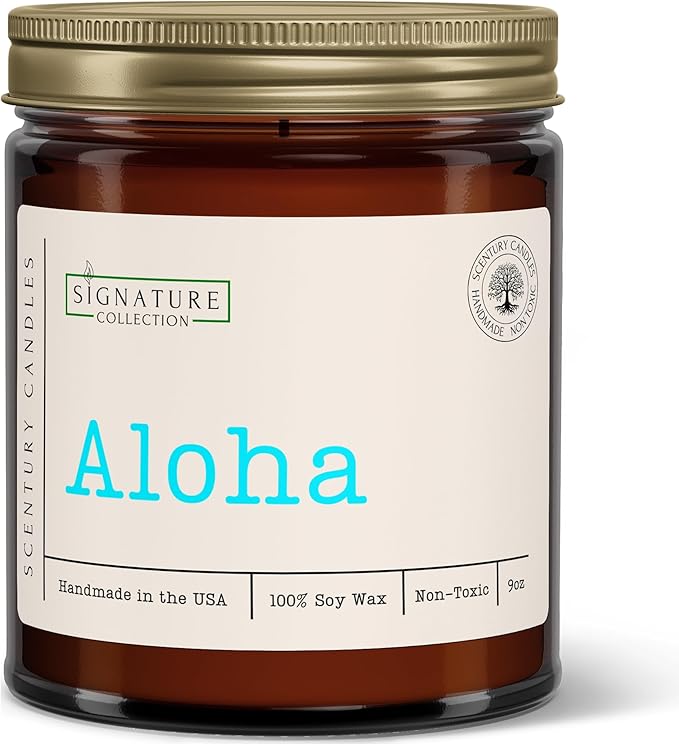 Aloha Cactus Blossom Scented Candle, Many Scents to Choose from, All Natural Non-Toxic Soy Wax, Handmade in The USA(Aloha)