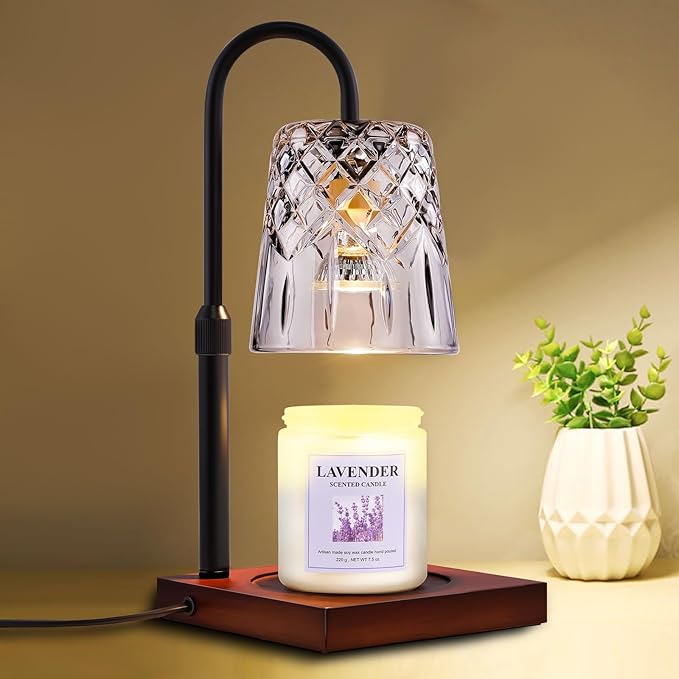 Candle Warming Lamp with Timer Dimmer,House Warming Gifts New Home Decor, Birthday Gifts for Women Mom,Height Adjustable Wax Melts Warmer for Jar Candles with 3 Bulbs，Valentine's Day Gifts Decor Lamp