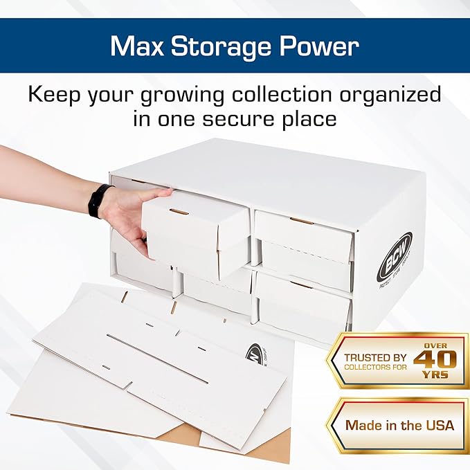 BCW Two Row Shoe Box Card House Storage Box | Stackable Trading Card Storage Box for Sports Cards, MTG, Pokémon & TCG (Shoe Boxes Sold Separately)