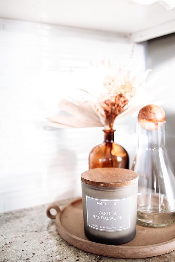 Sand + Fog Scented Candles - Harvest Wreath - Additional Scents and Sizes - 3 Wicks 100% Cotton Lead-Free - Luxury Air Freshening Jar Candles - Perfect Home Decor - 21 oz