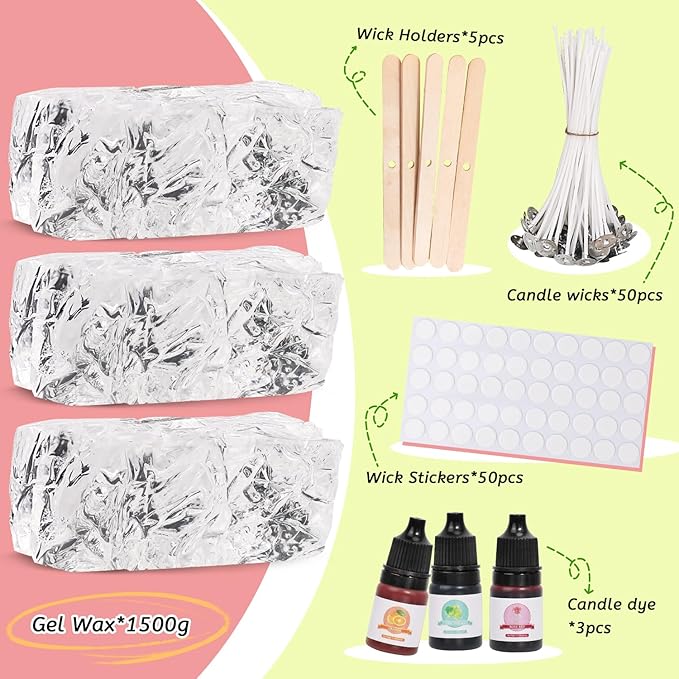 3.3LB Jelly Wax for Candle Making– Clear Gel Wax with High Transparency, Long Burning Time – DIY Scented Candles, Dried Flower, Ocean & Decorative Crafts