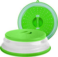 Parve Green Microwave Plate Cover - Collapsible - Food Safe Topper Prevents Splatter and Mess to Keep Microwave Clean - Color Coded Kitchen Tools