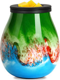 Wax Melts Warmer Candle Warmer - Art Glass Wax Warmer for Scented Wax, Electric Wax Warmer with Removable Silicone Dish Fragrance Wax Melter Wax Burner for Home and Office Decor & Gifts for Women