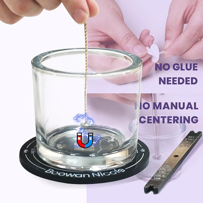 BOOWAN NICOLE Universal Wick Centering Setter Tool for Candle Making - Center & Set Wicks in 1 Second, Wick Holder for Most Candle Jar & Refill Sizes (A0356)