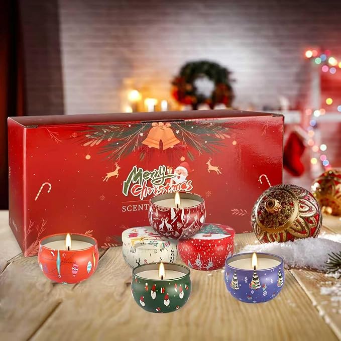 24 Pack Christmas Scented Candles Gift Set for Woman, Jar Candle, 2.5 oz Soy Wax Tin Candle-Ideal Gift for Travel Home Décor,Aromatherapy