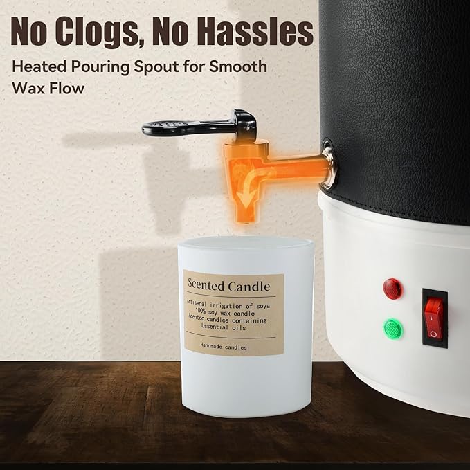 TCFUNDY Wax Melter for Candle Making 10L Black, Electric Non-Stick Candle Wax Melter Pot 10L, DIY Candle Making Kit for Adults, Soy Wax and Beeswax Candle Maker
