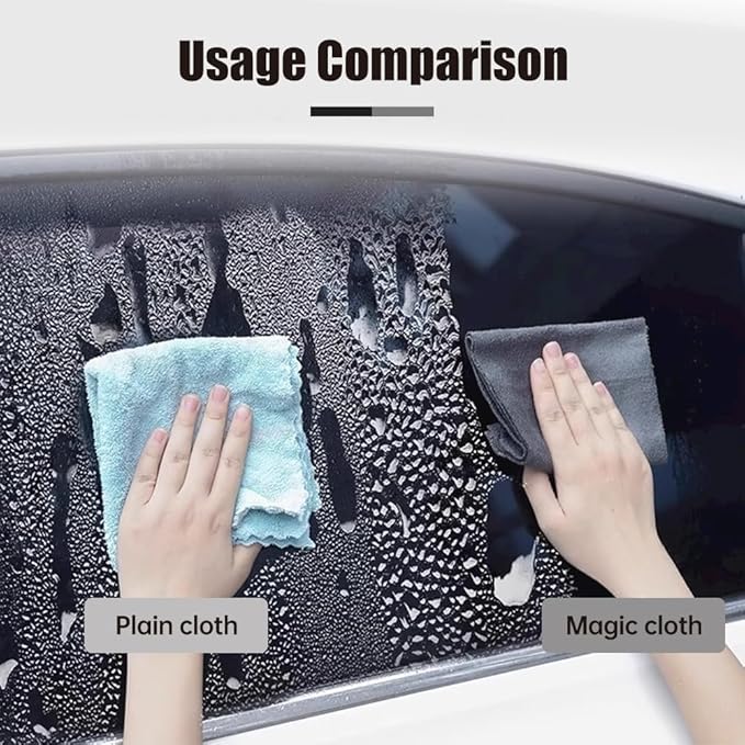 Fliwos Thickened Magic Cleaning Cloth, 2026 New Reusable Microfiber Cleaning Cloths, Streak Free Glass Wiping Cloths, Multipurpose Kitchen Rags Towels for Window, Mirror and Car Glass (5, 8×12 in)