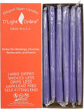 D'light Online Elegant 10" Unscented Pale Lavender Taper Candles, Premium Quality Hand-Dipped Tapered Candles, Dripless and Smokeless - Set of 12 Individually Wrapped (10 Inch, Pale Lavender)