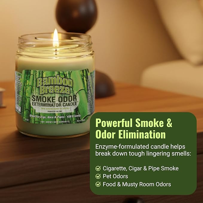 Smoke Odor Exterminator 13oz Jar Candle, Bamboo Breeze