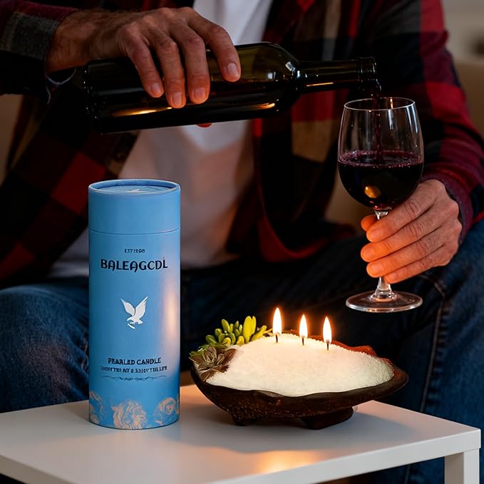 18oz(1.1lb) Sand Wax with 30 Wicks–MANNYCOM Wine Aged White Scented Candles Refillable Pearl Waxs with Candle Wick, Supplies for Christmas, Wedding, Home Decor