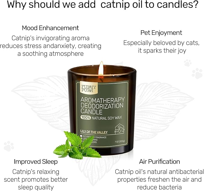 Odor Eliminating Candle, White Rose Scented Candle, Pet-Friendly Soy Candles, 60 Hours, 7 oz