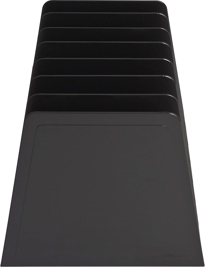 Desktop File Organizer, Mail Organizer, 7 Compartments Office File Sorter, for Easy access to your files, Invoices, Letters and more - 4.5" Height x 8.8" Width x 5.5" Depth - Black, Eco-Friendly