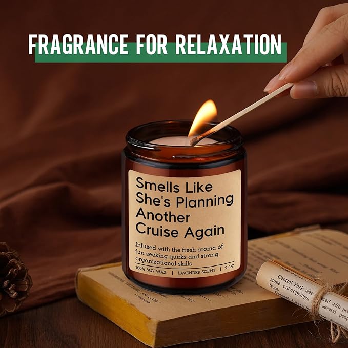 GSPY Cruising Candle, Cruise Gifts for Women - Funny Travel Gifts for Travelers, Cruise Lovers - Creative Traveling Ideas - Mothers Day, Birthday, Retirement Present for People Who Travel, Friend, Mom