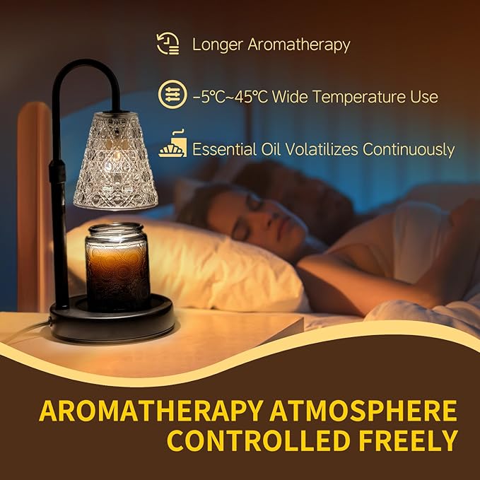 Candle Warmer Lamp with Timer Dimmable, Birthday Gifts for Women Mom, House Warming Gifts New Home Decor, Wax Melt Warmer for Jar Candles with 2 Bulbs