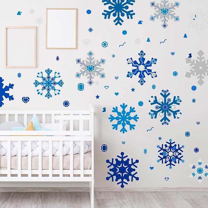 Zonon 24 Pieces Holiday Snowflake Craft Kit Winter DIY Hanging Craft Ornaments Snowflake Kit for Christmas Tree Home Activity Decorations(Blue, White)