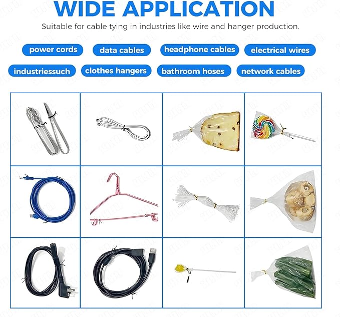 Automatic Twist Tie Machine, Multi-Functional Bag Closure Bundling Tool with 300m Premium Twisted Bands, 5-30mm Precision Tying Range, Automatic Tying and Cutting Functions.(Bind+Wind)