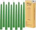 KONNI 0.87×10 Inch Green Taper Candles, Unscented and Smokeless Tall Candlesticks, 10 Pack Tapered Candles with Cotton Wicks, Long Burning, Ideal for Weddings, Dinner Parties, and Home Décor
