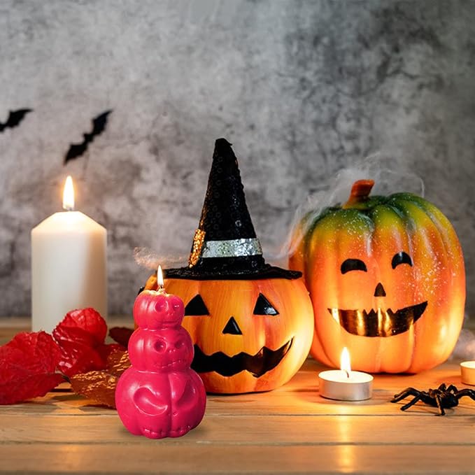 3D Pumpkin Candle Mold Halloween Resin Casting Silicone Mold for DIY Aromatherapy Candles Wax Plaster Polymer Clay Decoration