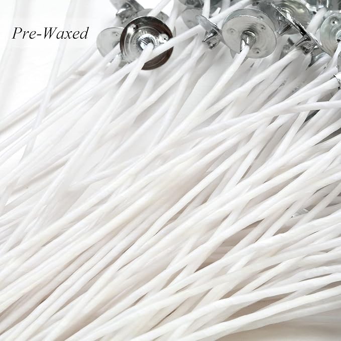 Candle Wicks,Candle Wicks for Candle Making,6 Inch 100 Piece DIY Pre-Waxed Cotton Wick with Tabs
