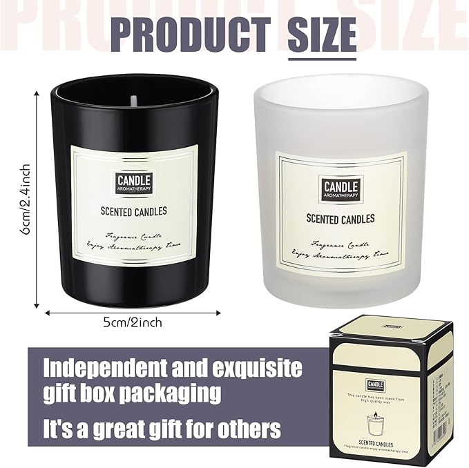 MTLEE 24 Pcs Candles for Home Scented Aromatherapy Jar Candle Gift for Women Bulk 8 Long Lasting Aromatherapy Jar Soy Wax Candle Gift for Christmas Birthday Employee(Elegant Style,Fresh Scent)