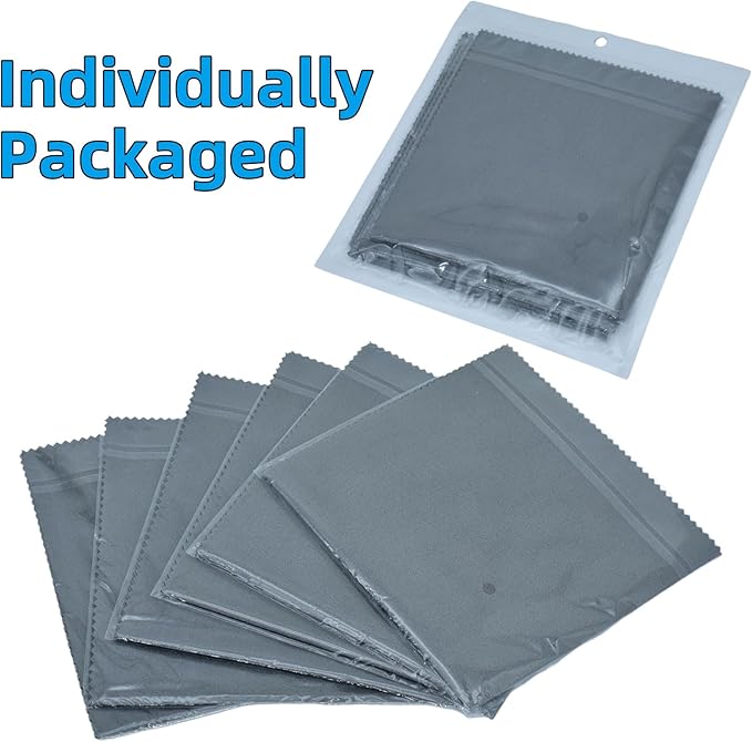 12 Pack Microfiber Gun Cleaning Cloth, 12"x12" Lint Free Gun Cleaning Rags, Reusable Microsuede Cleaning/Polishing Wipes Towels for Firearms, Knives and Scopes (Gray)